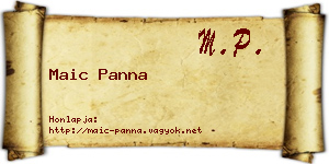 Maic Panna névjegykártya